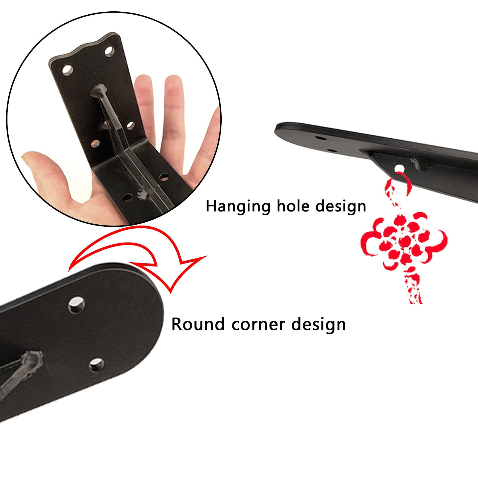 LIGUOYI 2Pcs Regalwinkel Schwerlast, Metall Regal Unterstützung, Wandkonsole, Wandmontage, Bodenträger Wandregal Mit Schrauben, Regalträger Winkel-Konsole, Regal-Konsole