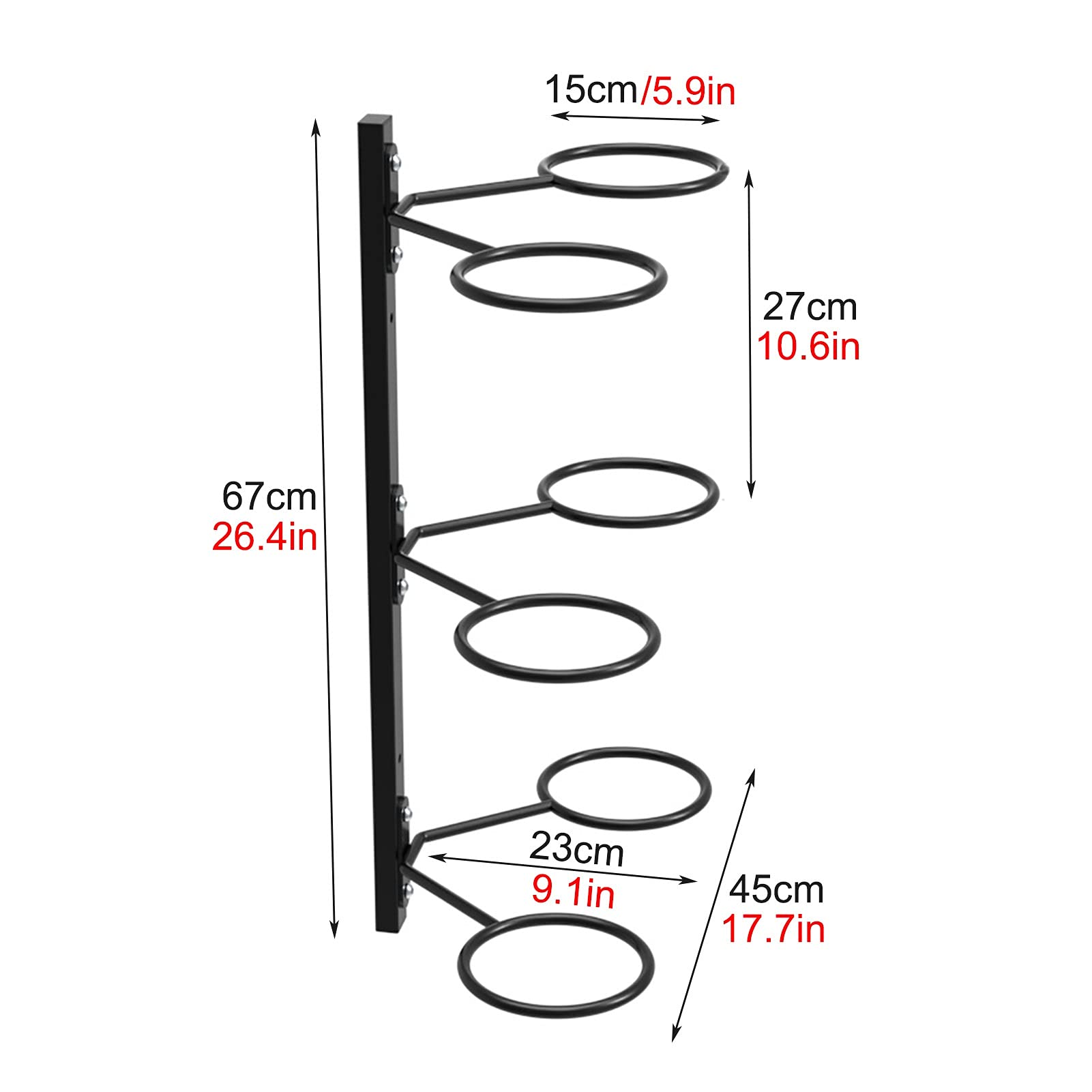 Supporto da parete a 3 ripiani in metallo per pallacanestro, calcio, pallavolo, espositore per interni casa e palestra per attrezzature sportive nized