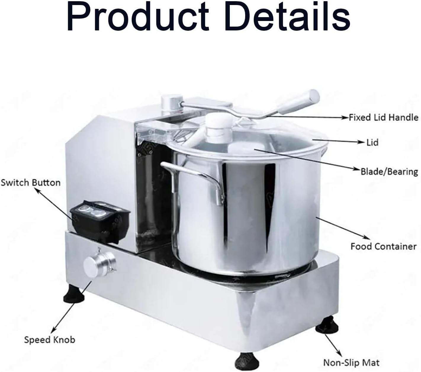 Licuadora Eléctrica De Acero Inoxidable para Carne Y Verduras De 6/9/12 L - Trituradora Y Mezcladora De Alimentos De Alta Resistencia para Preparación Rápida De Comidas, 6L