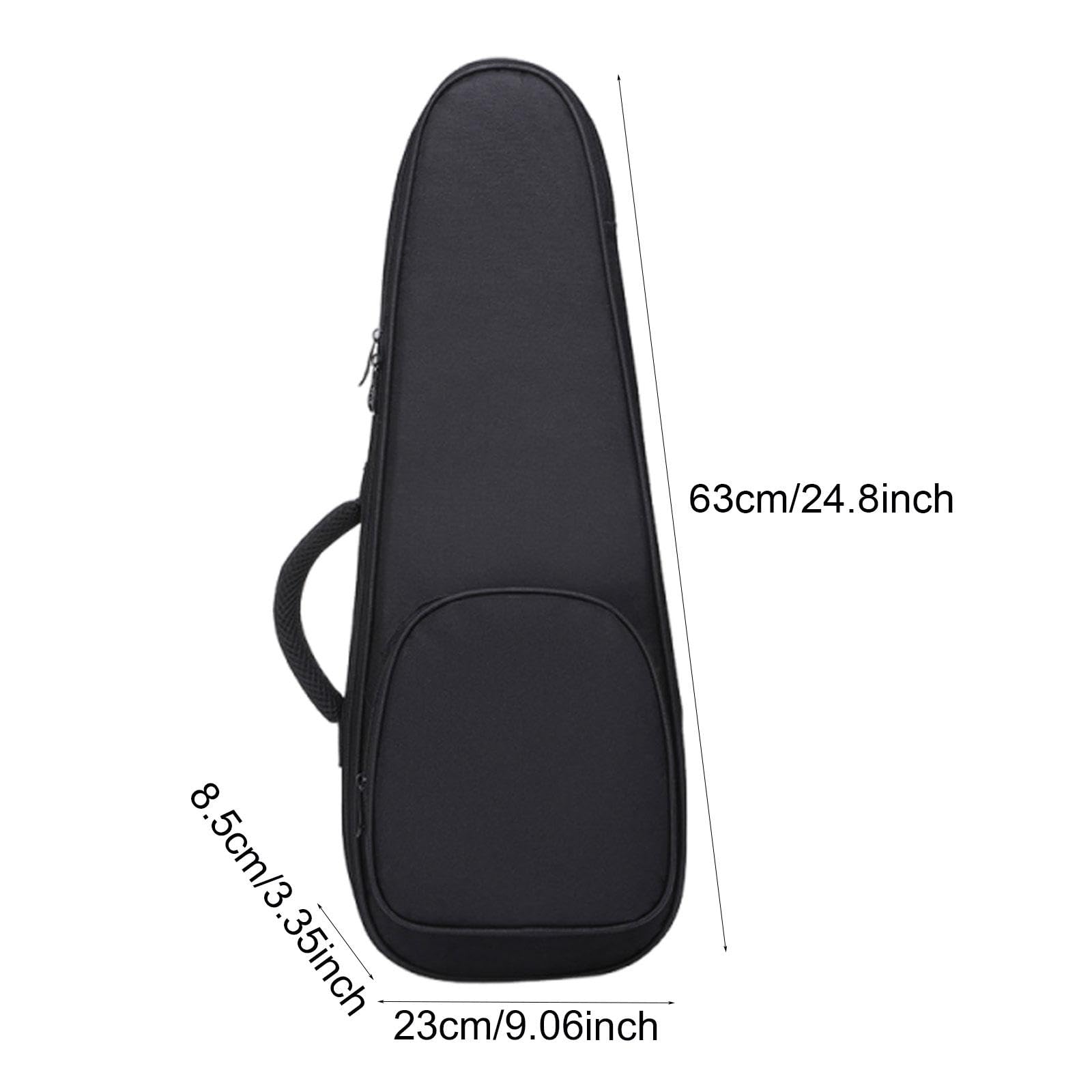 Ukulele Tasche mit Schulterriemen Oxford Stoff Stoßdämpfend Wasserfest Polsterung für Instrumentenschutz für Geschenkaufbewahrung Reise Alltag, Schwarz