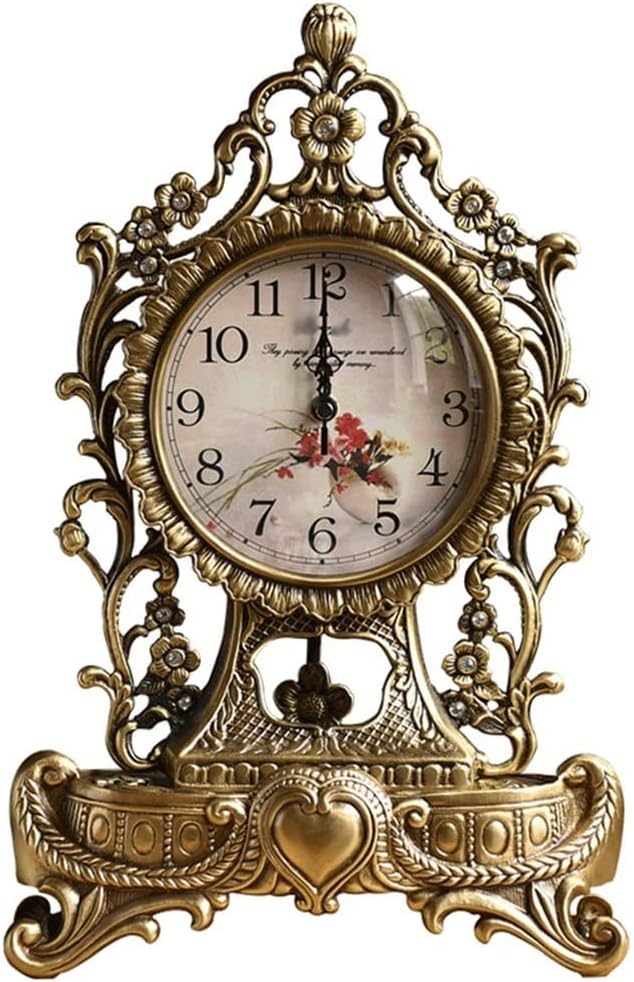 Copper Silent Table Clock European Antique Clocks Living Room Creative Clock Retro Table Clock All Copper Seat Clock