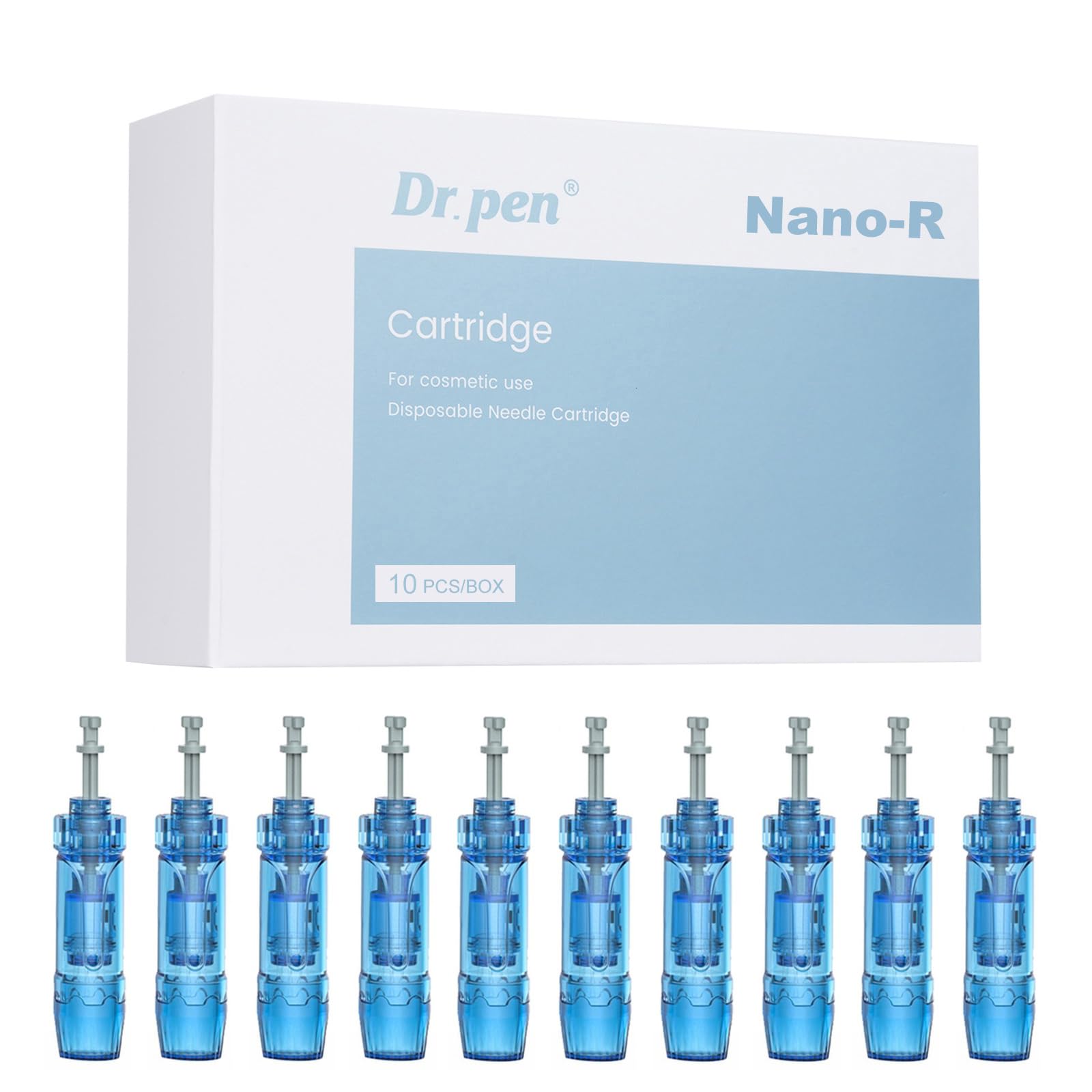 10 Pièces Dr. Pen Cartouches Nano-R - Cartouche d'Aiguille de Rechange Originale pour Dr. Pen Ultima A8S M8S A9 Stylo de Microneedling (Nano-R, 10PCS)