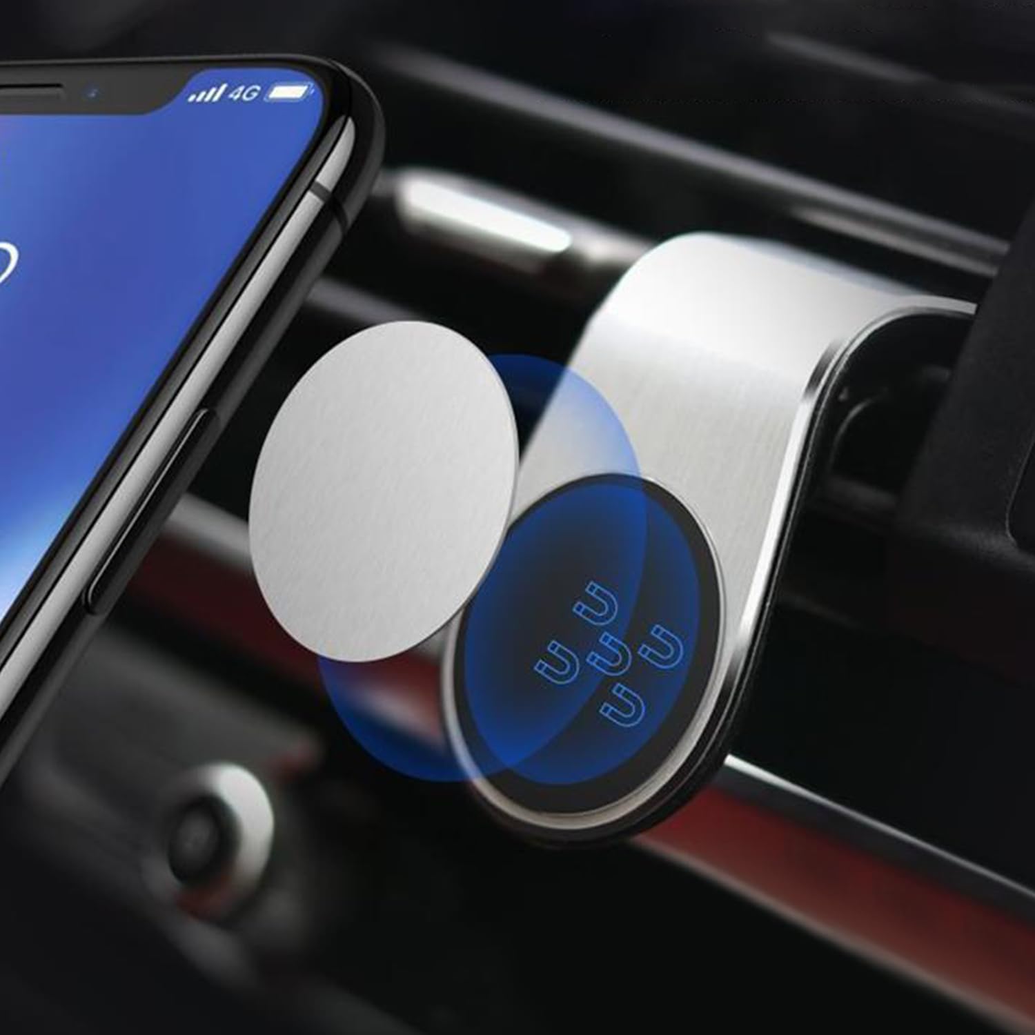 Supporto Per Ugello Magnetico Da 2 Pezzi, Forte Clip Magnetica Per Auto, Supporto Di Navigazione Compatto, Leggero, Resistente E Conveniente Per Telefoni Cellulari.