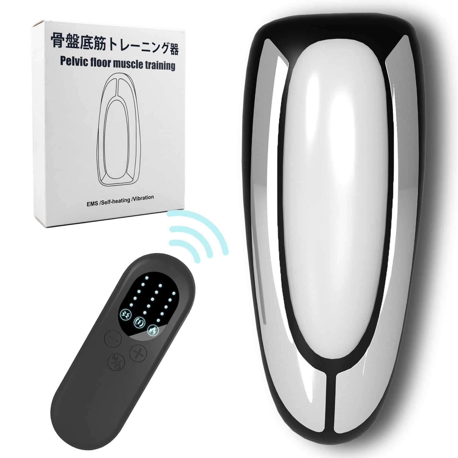 骨盤底筋トレーニング器 EMSケーゲルpc筋トレーニング 振動 温熱 3色LED 5段階調整 コードレス コンパクト USB充電 自宅ケア インナーマッスルケア 自宅エクササイズ 男女兼用 (カーボンブラック)