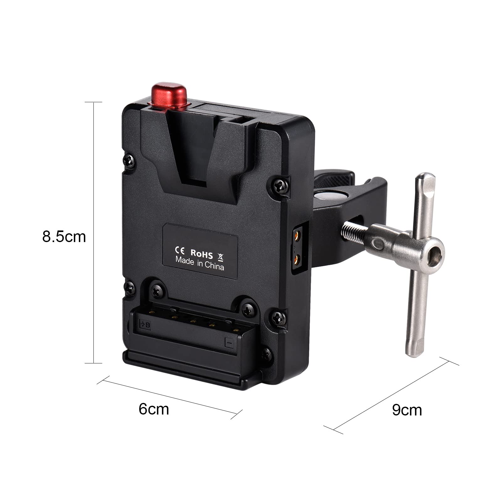Andoer Mini Nano V-Lock Mount Batterie Adaptateur d'alimentation Plaque avec Pince Pince pour Mini V-Mount Batterie