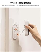 Vista 6 de WUUK Cámara de timbre con cable con timbre, timbre de video 2K, reconocimiento facial, detección de humanos y movimiento, grabación 24/7, sin