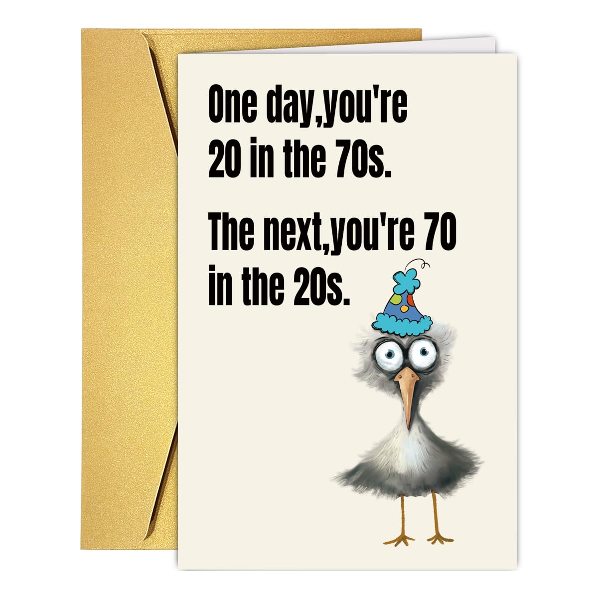 Funny 70th Birthday Card Gifts for Him Her, Humor Happy 70th Birthday Card for Dad Mom Grandpa Grandma, Ideal 70th Birthday Decorations, 70 Year Old