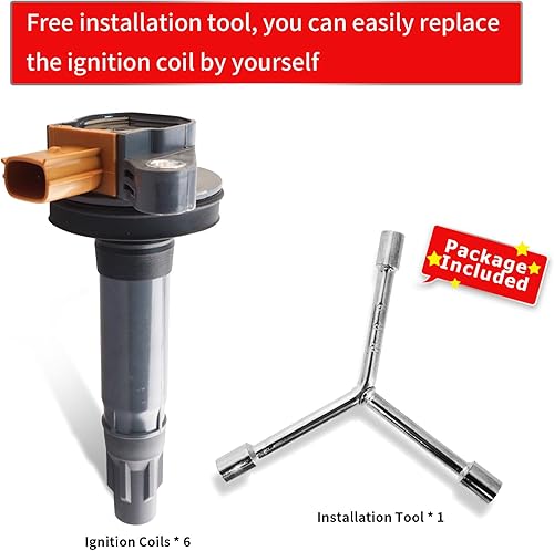 Vista 45 de Juego de 6 bobinas de encendido compatibles con Nissan Infiniti Maxima Quest Pathfinder Murano Altima Q50 QX60 FX35 3.5L V6 UF550