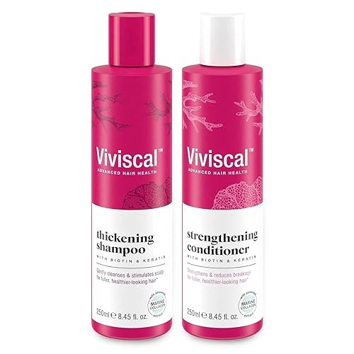 Set de champú y acondicionador espesante, fortalecimiento con biotina y queratina, 8.45 onzas cada uno