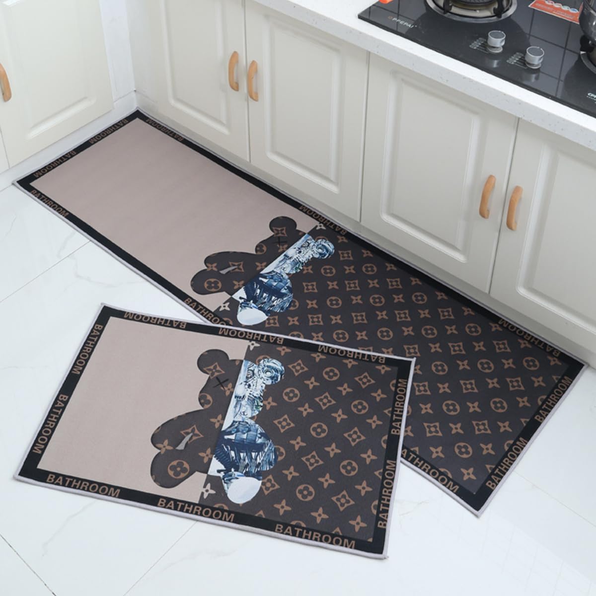 JunJialeキッチンマットは滑り止めキッチンカーペットとマットの2枚セットを洗浄することができ、ゴム裏地は吸水キッチンマットであ