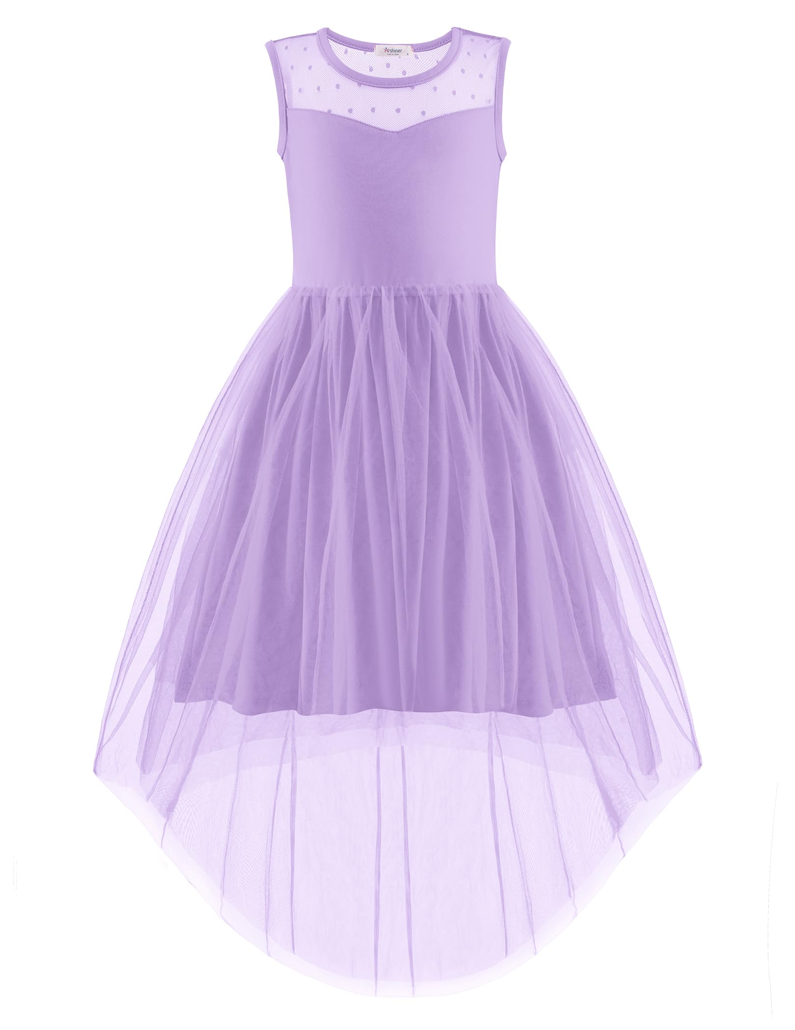 Arshiner Girls Dresses Formal Party Wedding Tulle Contrast Mesh Dress