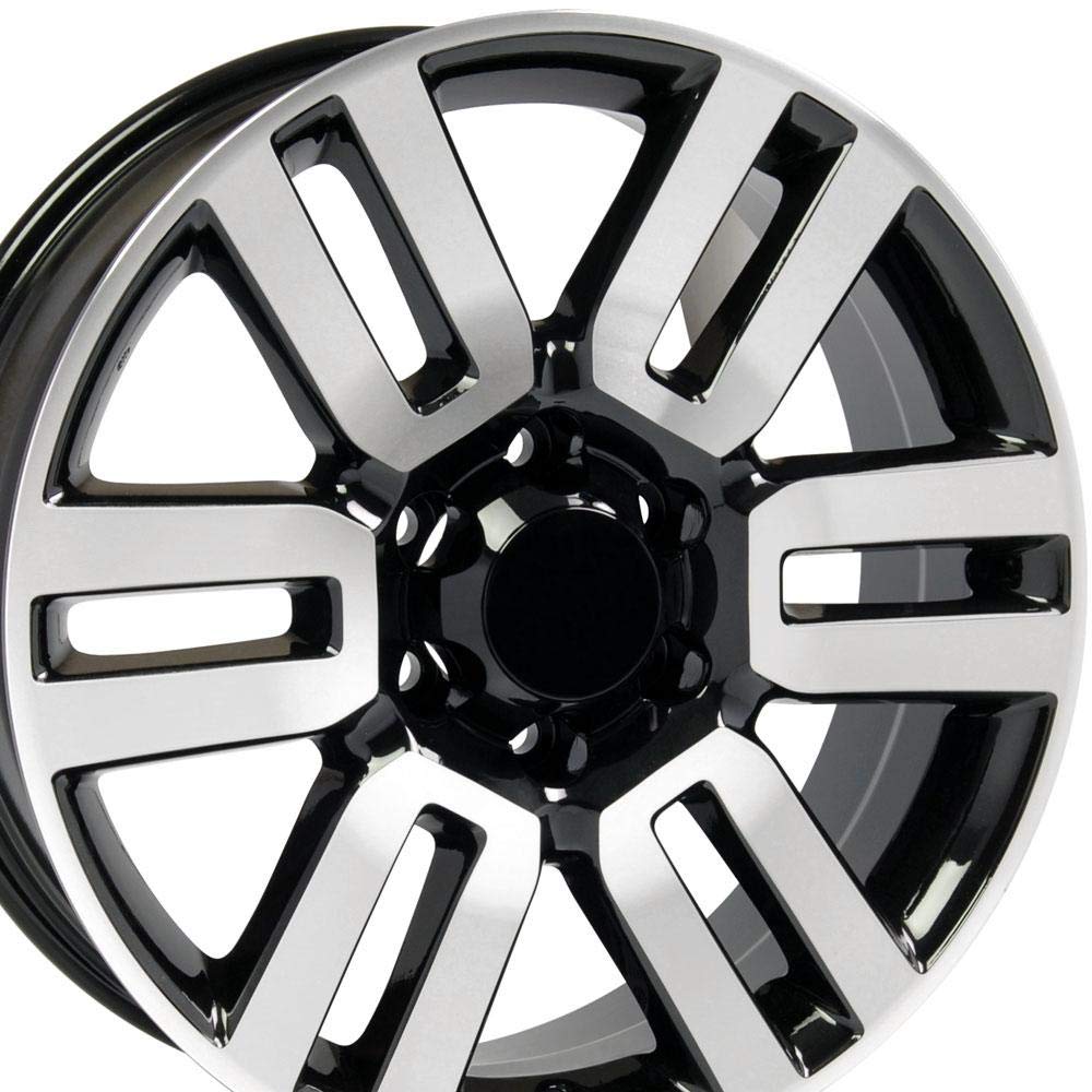 OE Wheels TY10 20 Inch Rim Fits 4Runner Style 6x139.7 20x7 Gloss Black Machined - Hollander 69561 (1)