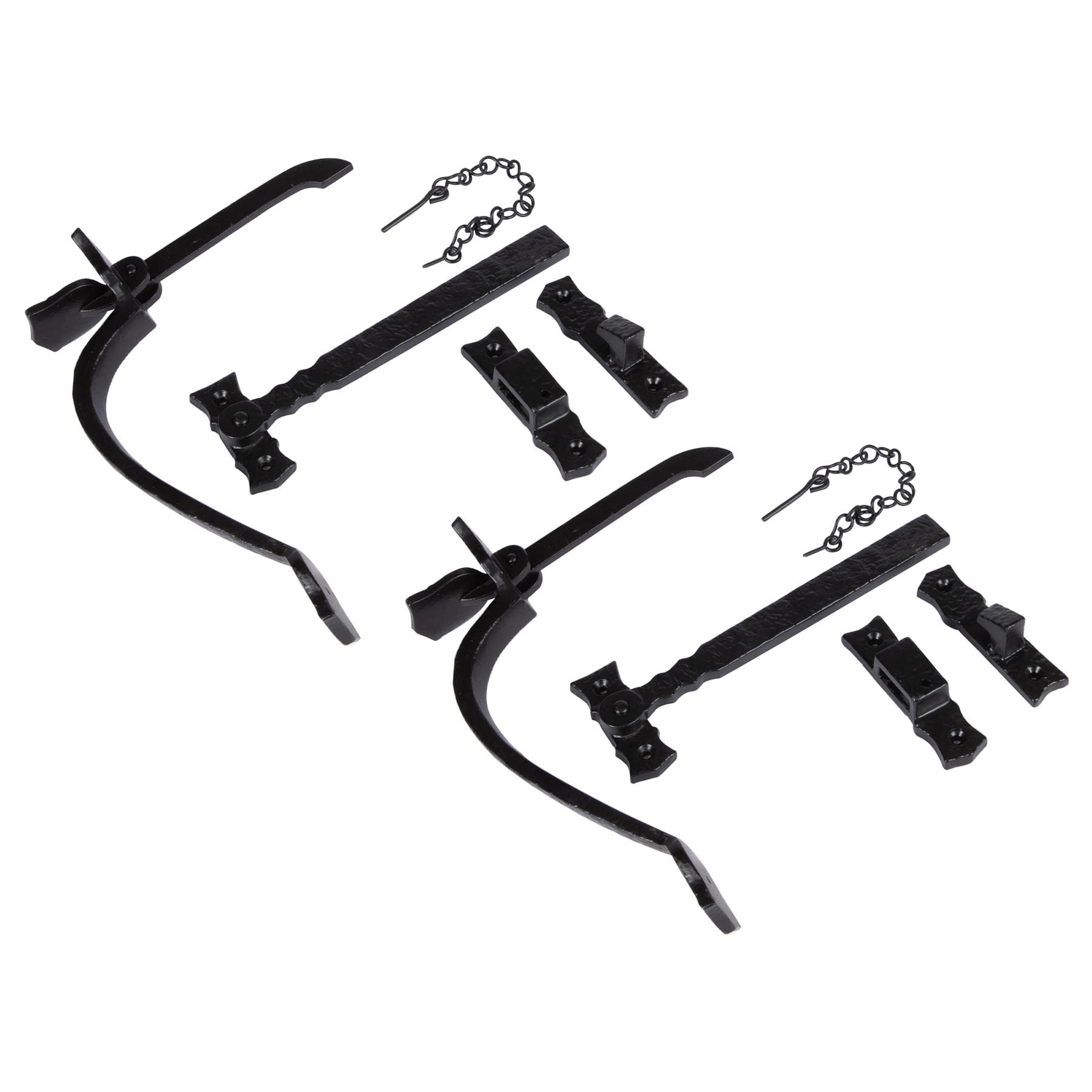 Hammer And Tongs Black Rustic Suffolk Latches - H240mm - Pack Of 2 - Powder Coated Rustic Vintage Metal Door Latch For Back & Front Door, Garden Gate Or Shed