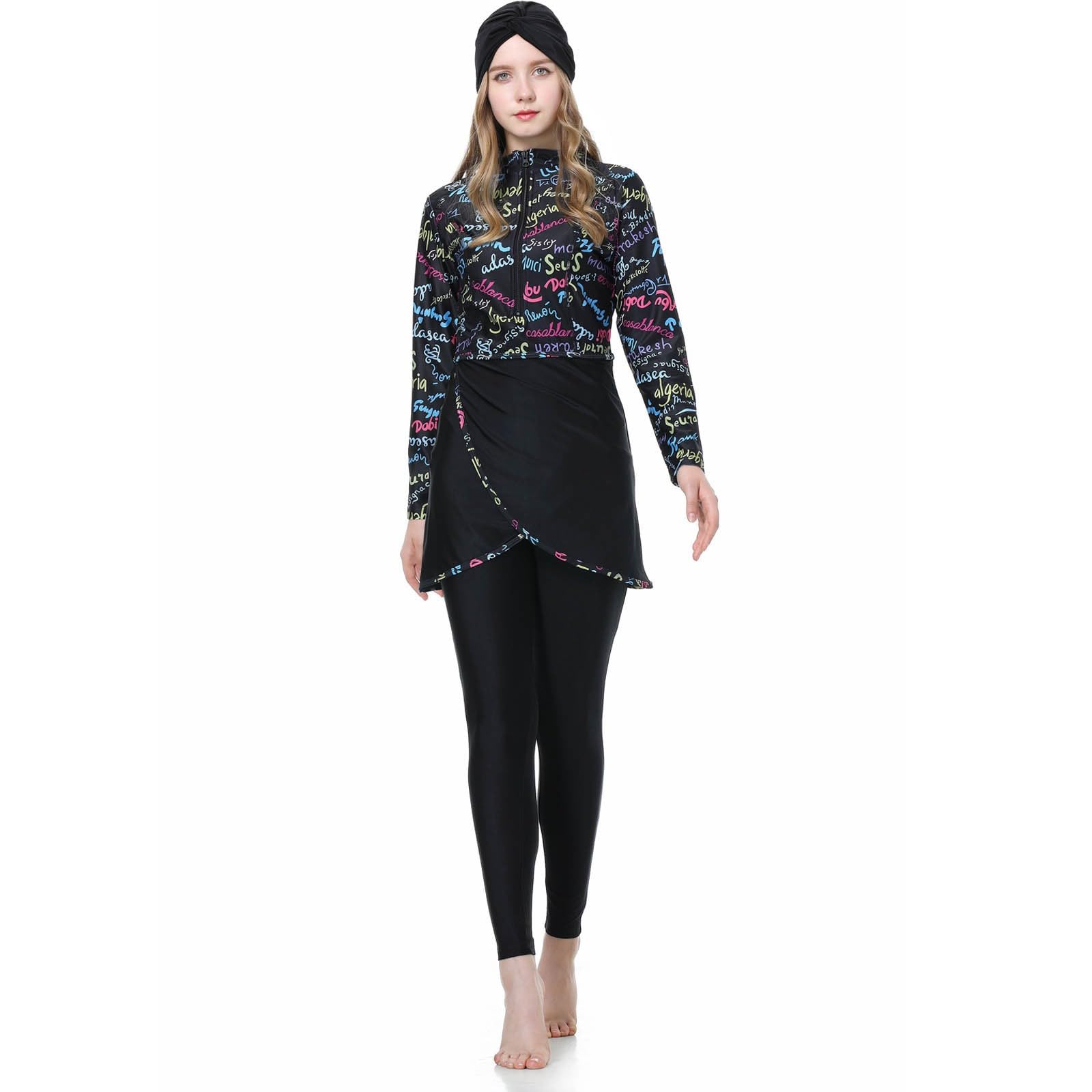 Burkini Damen: Muslimische Badeanzug Uv Rashguard Slim Fit Push Up Swim Suit Schwimmanzug Große Größe Bauchweg Badeanzüge Badebekleidung Shape Swimwear Bademode