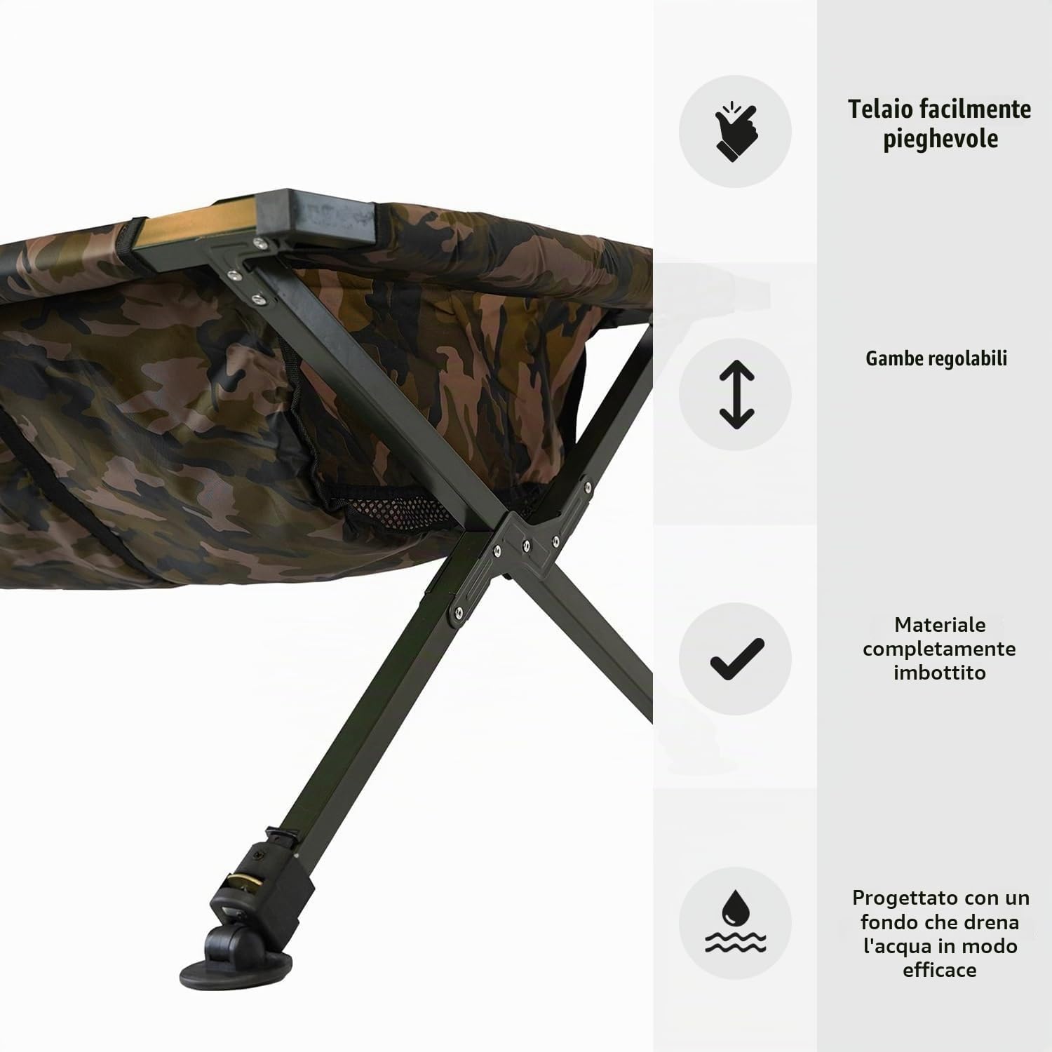 Traxis Carp Cradle XXL - Materassino Slamatura Carpa - Gambe Regolabili - Pieghevole - Culla di Protezione per Carpfishing