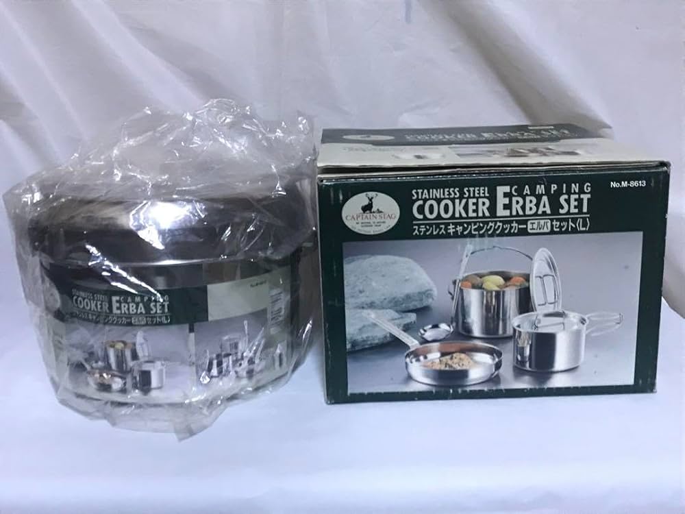 【美品】5人用 ステンレス キャンピング クッカー パル LLセット 美品】5人用 ステンレス キャンピング クッカー パル LLセット