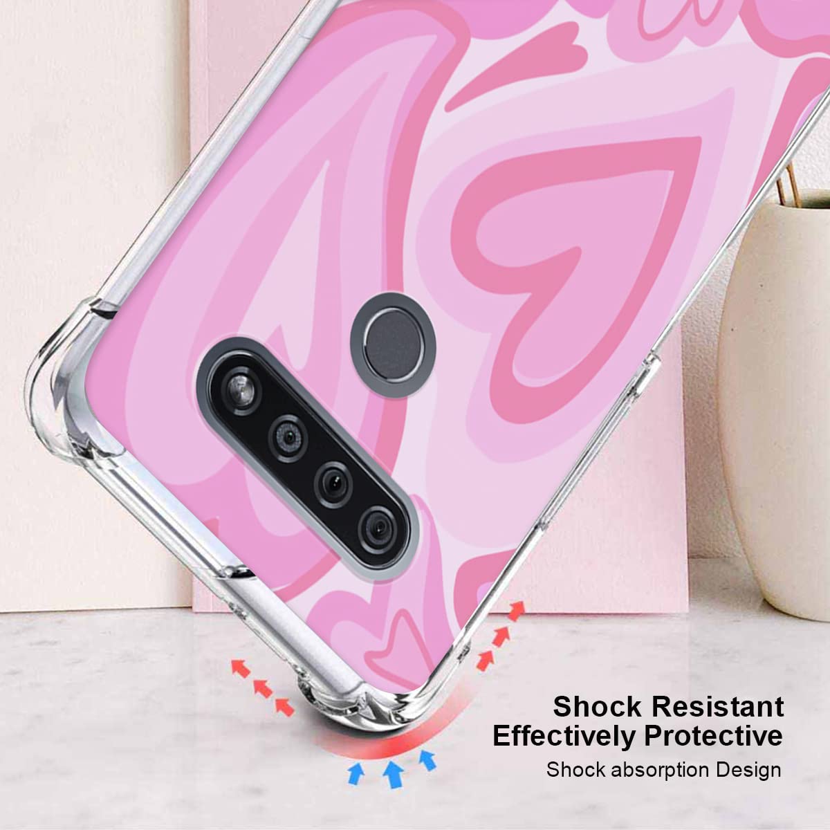 Amazon.com: zaztify Case for LG K51 Pink Cute Heart Love Pattern