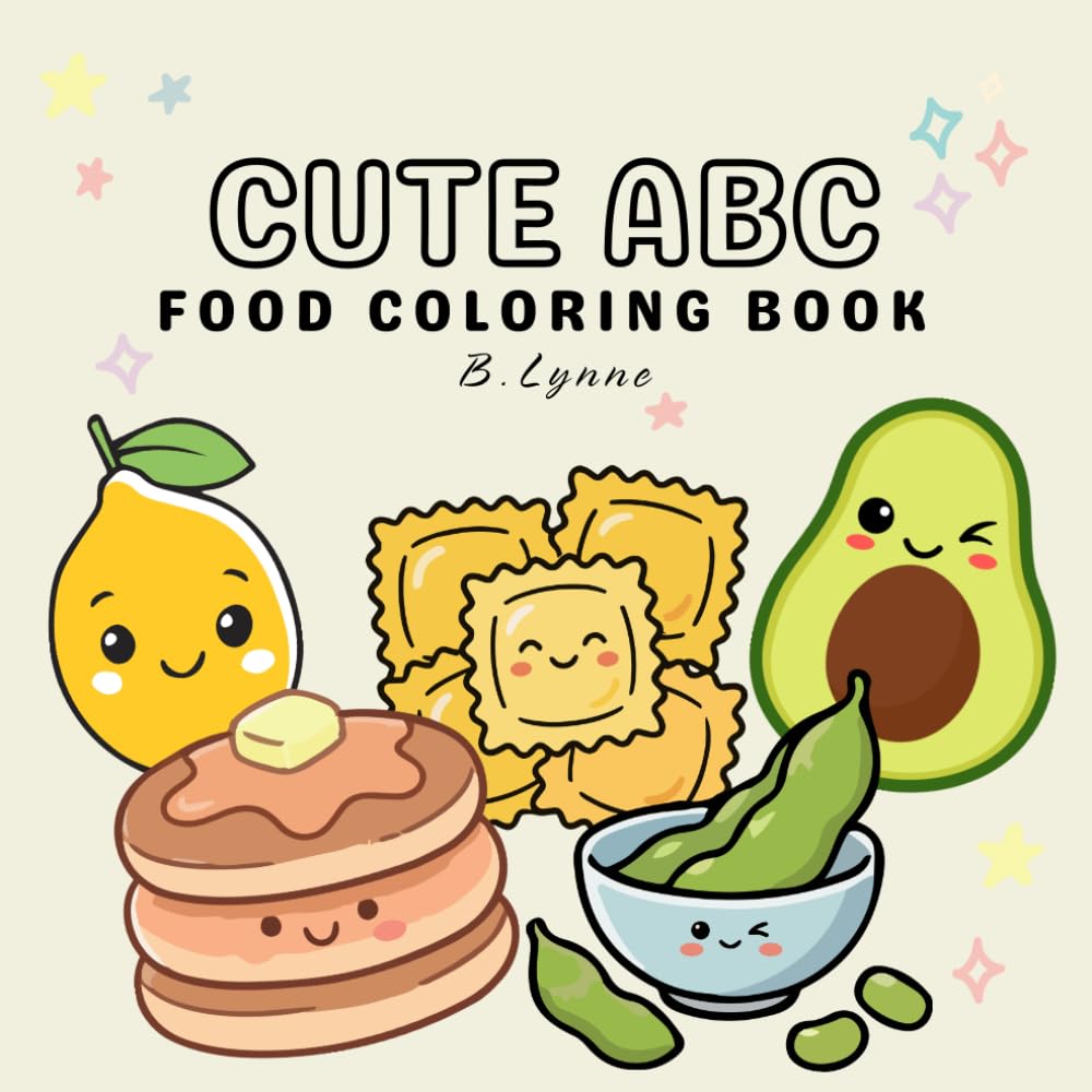 Cute ABC Food Coloring Book: Kids ABC Learning Coloring Book