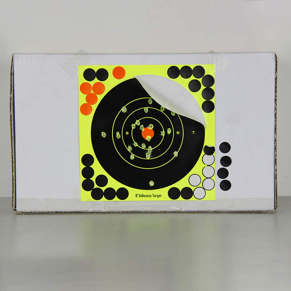 Bersagli Adesivi reattivi Tiro Bersaglio 50 Pezzi autoadesivi reattivi Bullseye Perfetti Tutti i Fucili, Pistole, Carabine ad Aria compressa, Softair, 8 Pollici