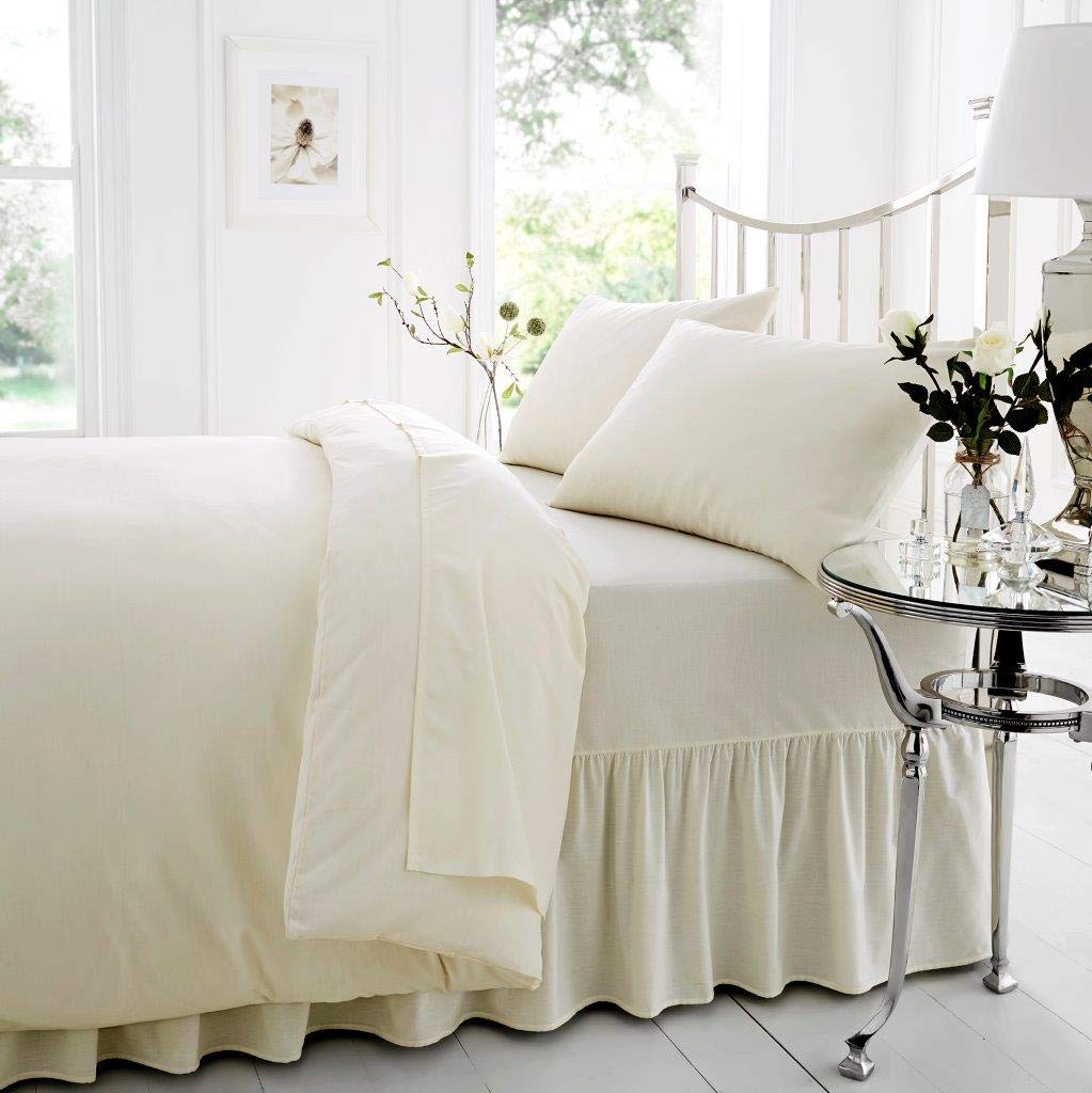 Gc Gaveno Cavailia Valance Cream Gaveno Cavailia Non-Iron Percale Valance Sheet, Polyester-Cotton [ Single - Cream ]