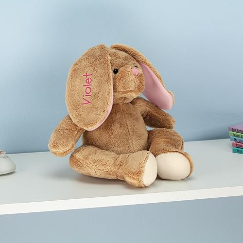 Miniatura 2 de Miles Kimball Conejito de peluche marrón personalizado - Regalo de Pascua personalizado para niños - Conejito de oreja flexible con nombre para niño