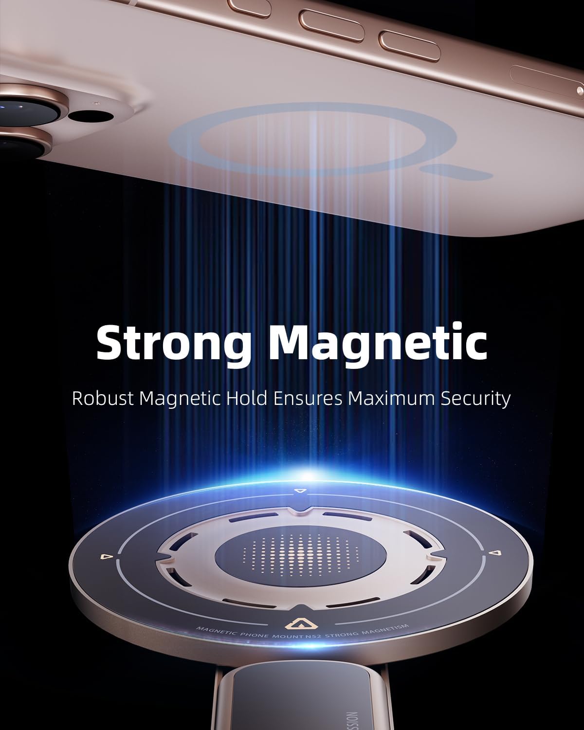 TODI for MagSafe Phone Grip Stand, 3-in-1 Magnetic Finger Ring Holder with Double-Sided Magnet, Fidget Toy Design, Magnetic Phone Stand for iPhone 16/15/14/13/12 Series (Gold) - Image 3