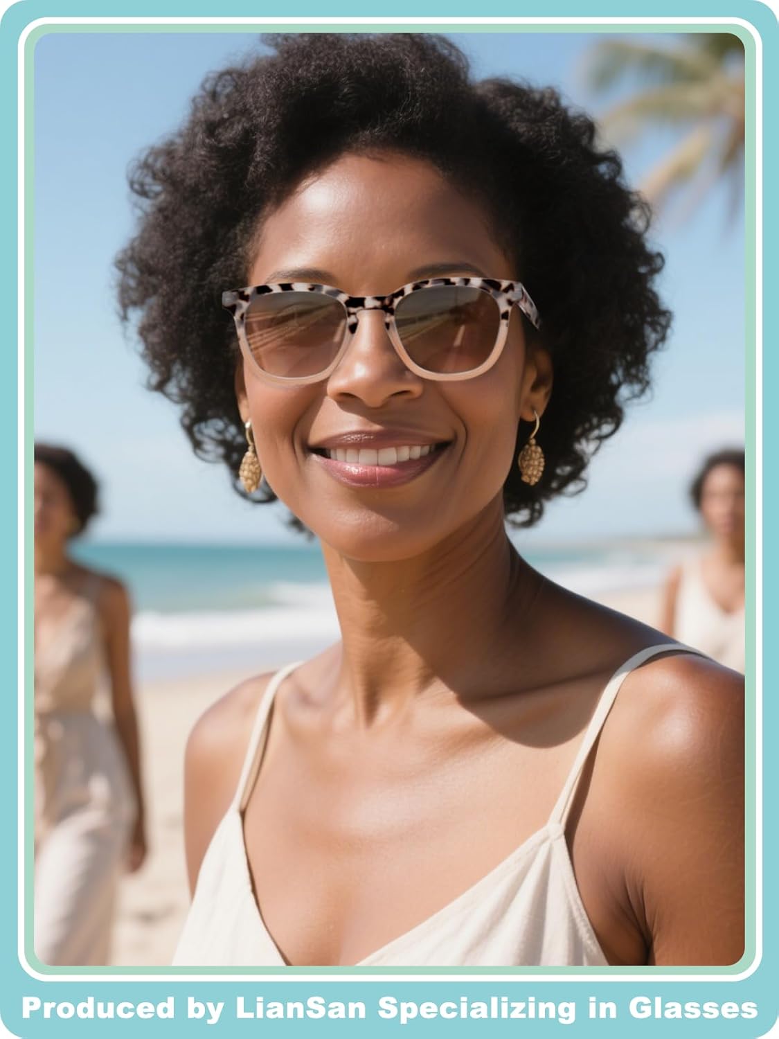 LianSan Full Readers Sunglasses for Women - Stylish Reading Sunglasses with Readers Built in with Spring Hinge UV Protection(Pink Tortoise,2.0x) - Image 3