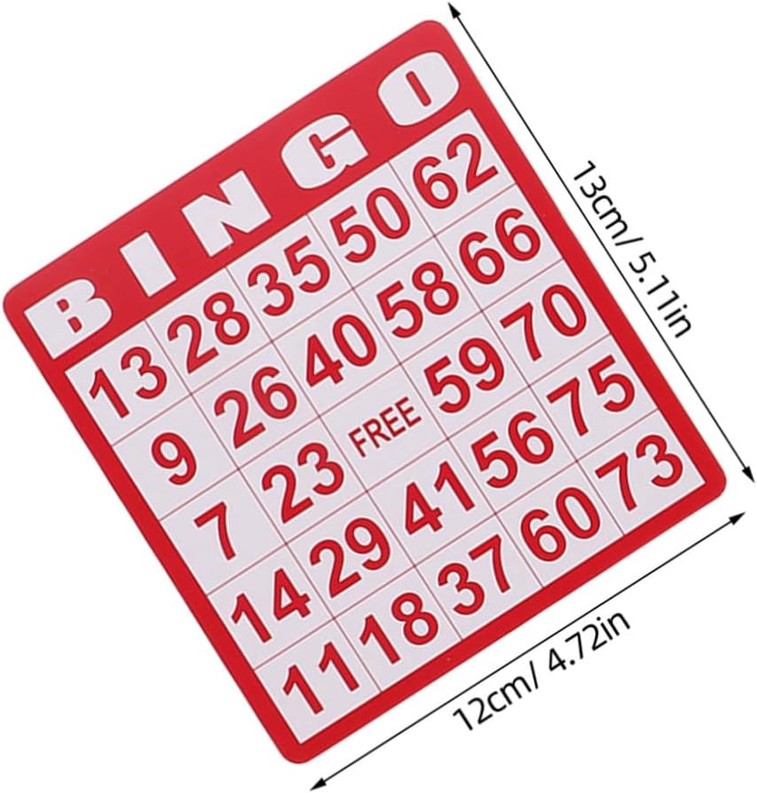 100pcs Five-Color Bingo Cards Party Game Supplies with 20 Cards Each Color Paper Replacement Bingo for Family Fun and Birthday Entertainment