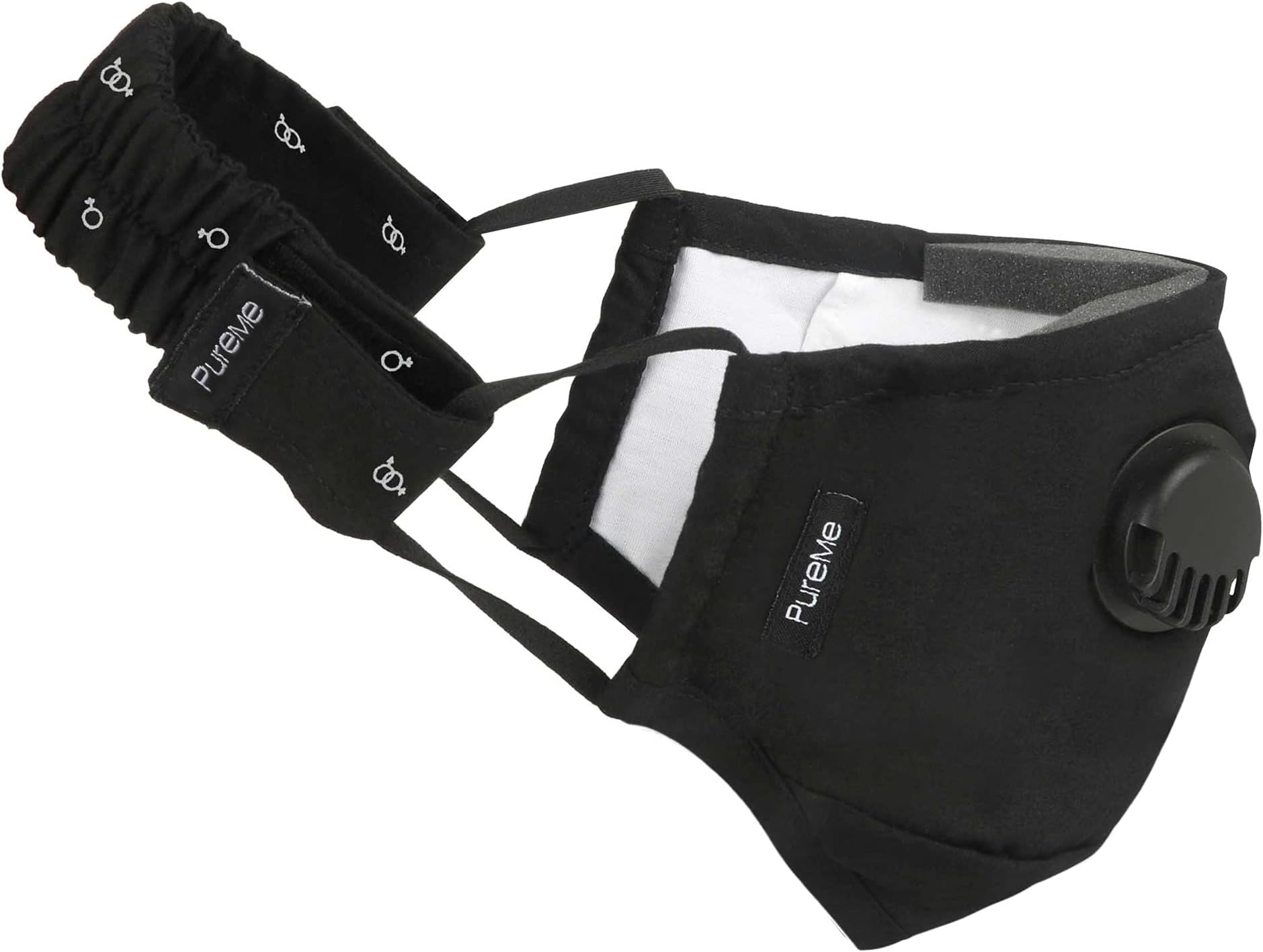 PureMe Cotton Reuseable Unisex, N95 Mask (Black, With Valve, Pack Of 1)