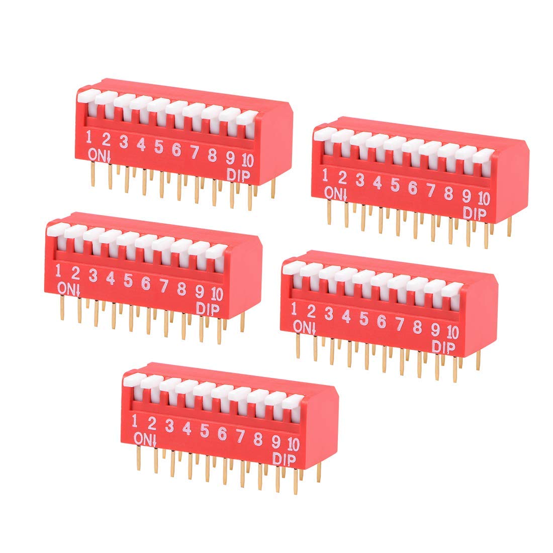 5 Position Switch 5-Piece Piano Key DIP Switch Set – 2/3/4/5/6/8/10/12 Way Positions, 2.54mm Pitch, For PCB Projects Mechanical Keyboard Switches - Foto 6