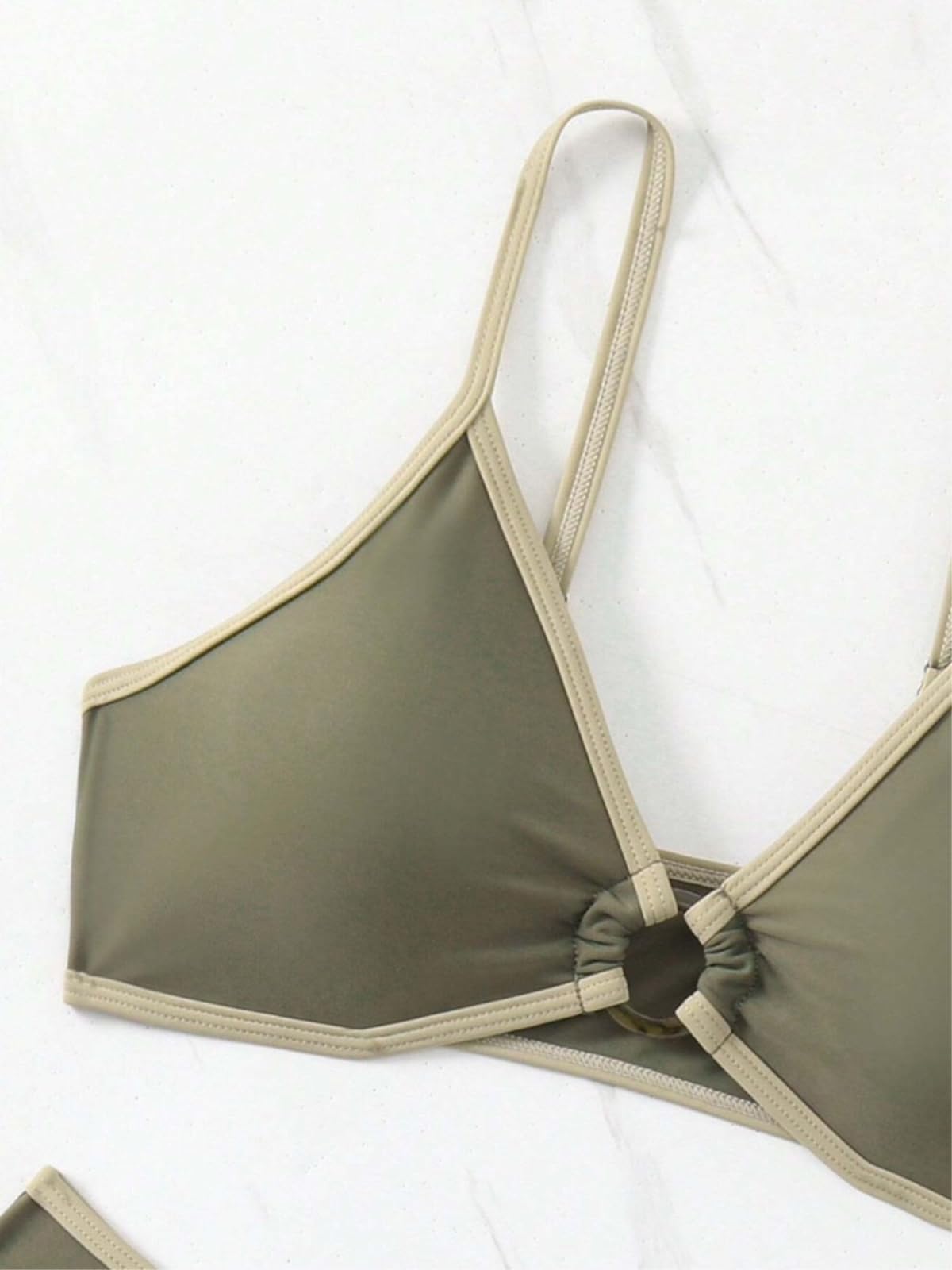 Bikini Mujer Mujeres Triángulo Set Anillo Detalle Dos Piezas Traje De Baño Playa-8036 No 1-l