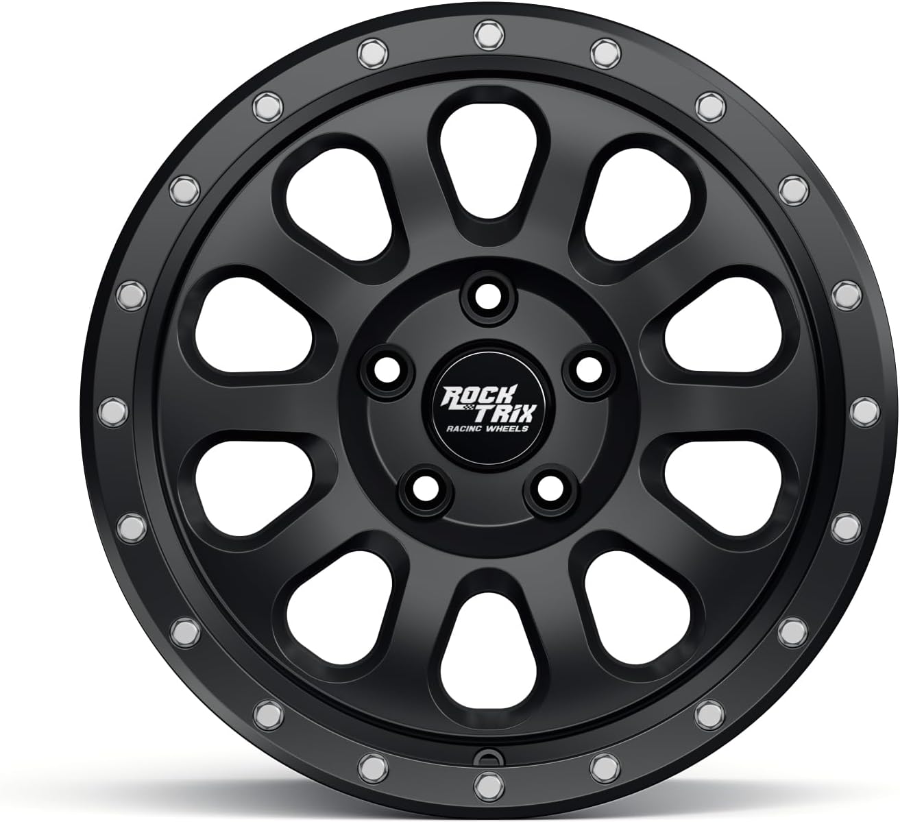 RockTrix RT111 18x9 Off-Road Wheels compatible with Toyota Tundra 2007-2021, Matte Black 5x150 Rims +12mm Offset for 33-35 Inch Tire Clearance, Fits Sequoia, Land Cruiser, And Fits Lexus LX570
