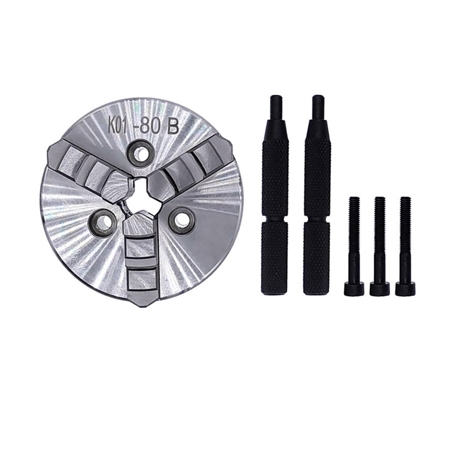 K01-50/63/80 Mini 3-Jaw Self-Centering Lathe Chuck Woodworking Hand Tool(K01-80B)