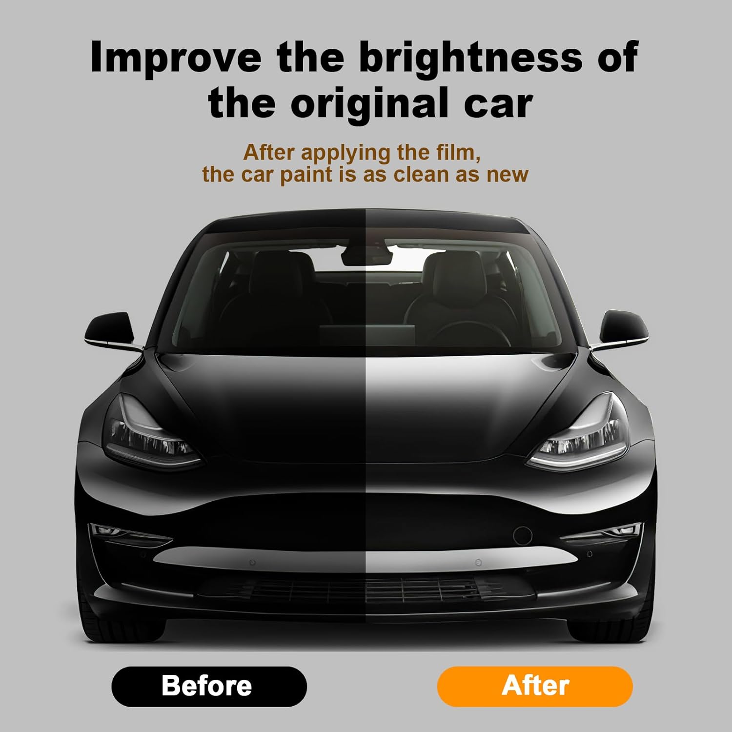 for Tesla Model 3 2020-2023 PPF Precut Car Paint Protective Film Invisible TPU Rainproof Waterproof HD Film Scratch Protector Exterior Accessories (Rear Bar & Rear Side Side Skirt)