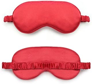 Magik Double-Sided Satin Silky Travel Sleep Eye Mask Cover Padded Blindfold Smooth (Burgundy, 1 Pack)