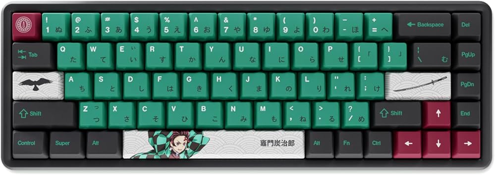 Team Liquid Demon Blade Charcoal Jiro PBT Diesab Key Cap for Mechanical Gaming Keyboard, Cherry MX Switch, Custom Side Print, ANSI ISO Compatible, US Layout, Officially Licensed