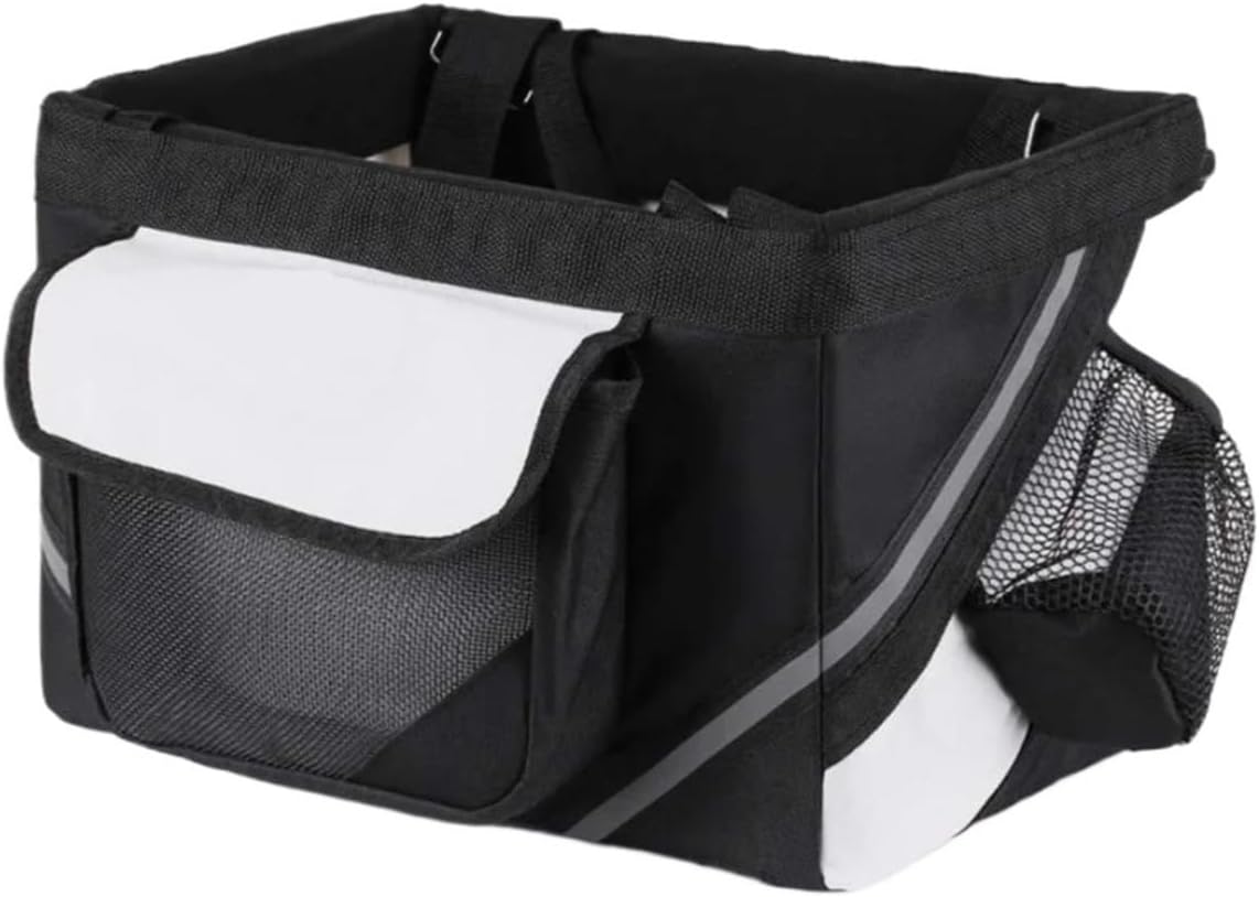 Pet Dog Bicycle Bag Dogs Baskets Bike Handlebar Front Basket Small Nest Puppy Bed Carrier for Travel Shopping(Black)