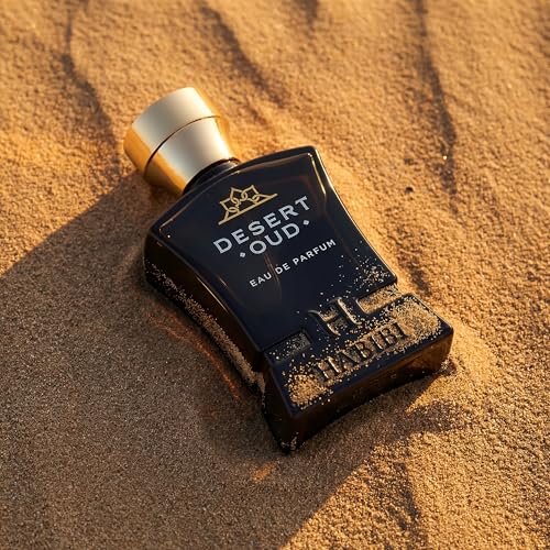 Image of H HABIBI Desert Oud Perfume for Men Eau de Parfum 75 ml | Made in USA. Long lasting Arabian cologne with rich oud and woody notes for men.