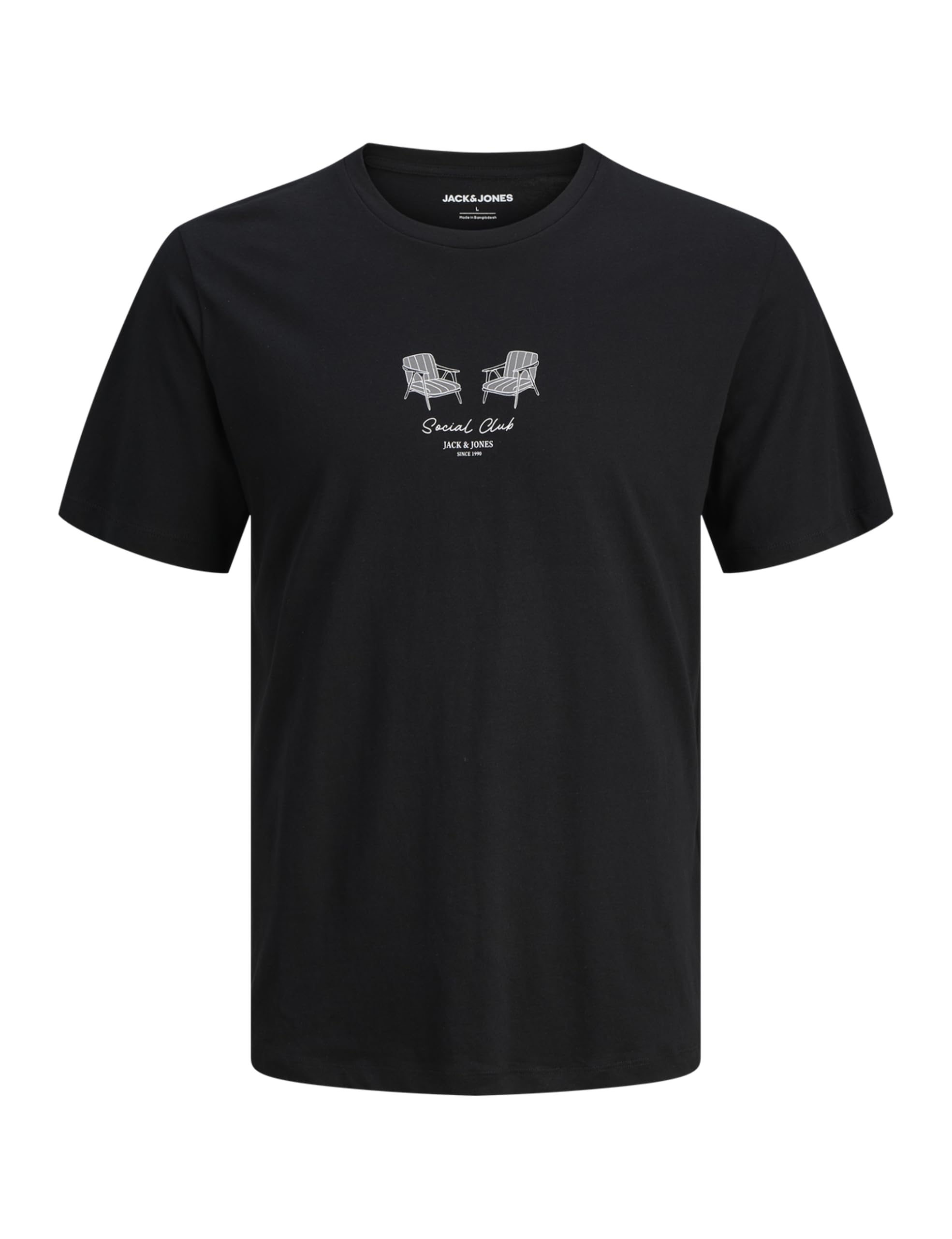 JACK & JONES Jjkai Tee SS Crew Neck, Black, XS
