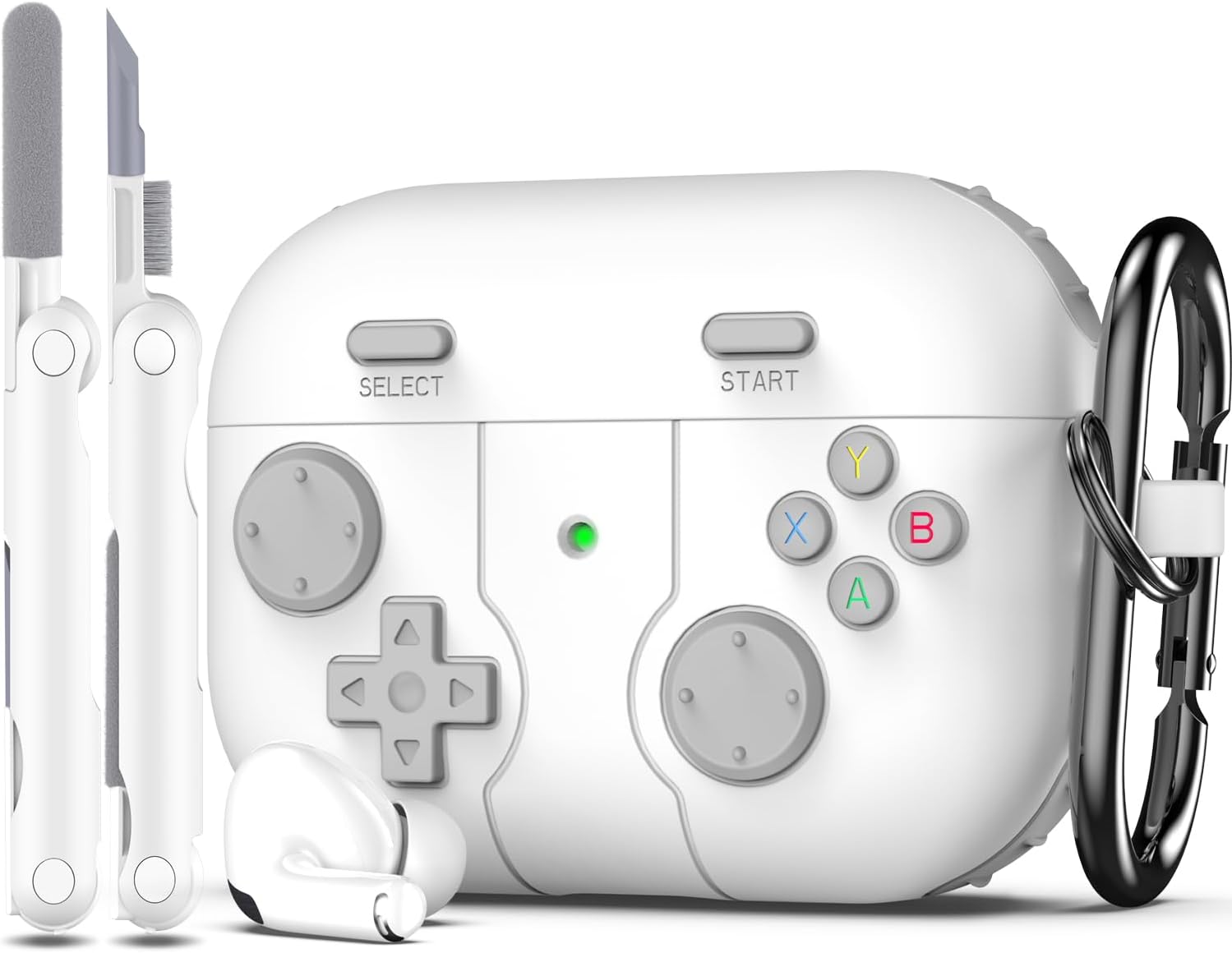 R-fun Compatible with AirPods Pro 2nd/1st Generation Case Cover with  Cleaner Kit, Classic Handheld Game Console Des