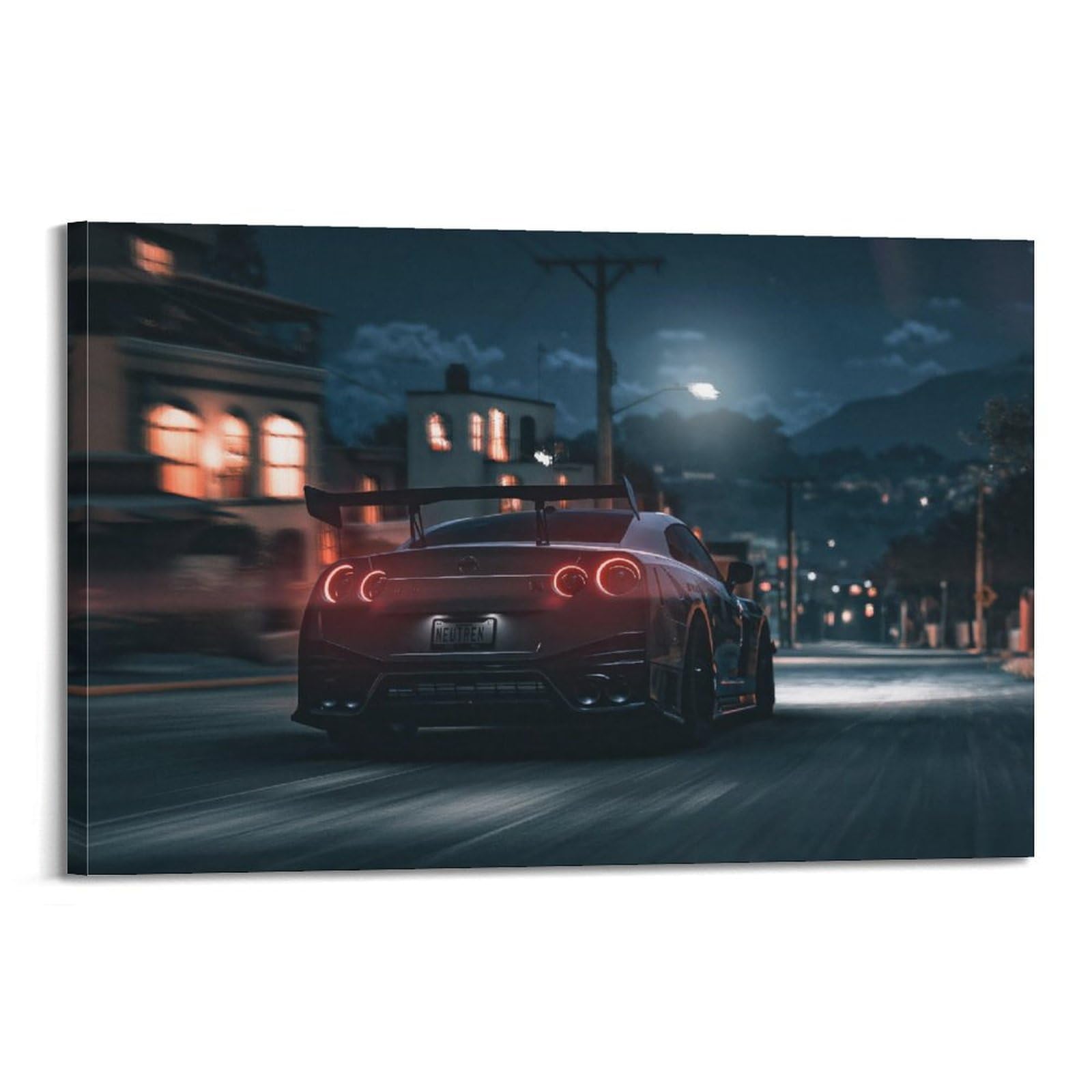 Poster Skyline GTR pour chambre toile déco moderne 50x75 cm - 6