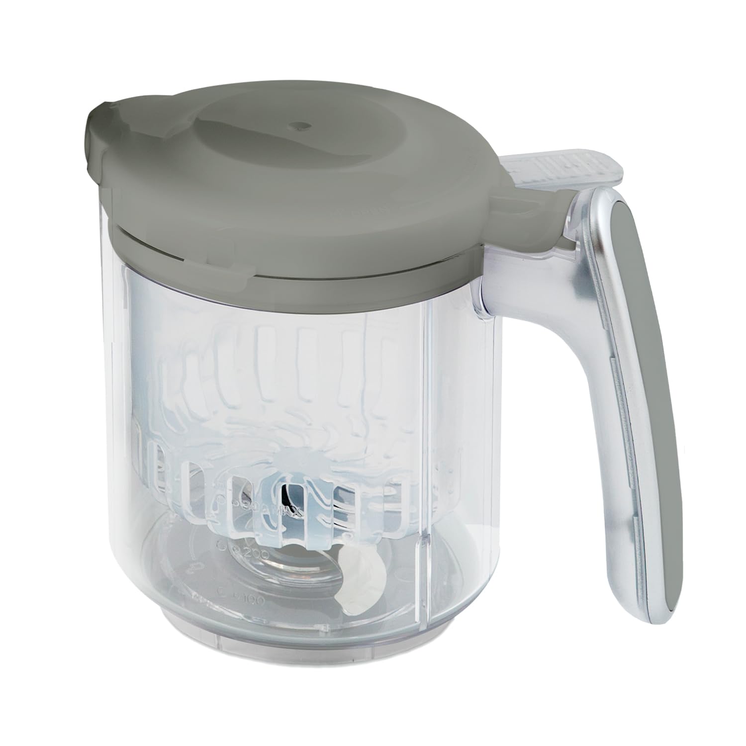 Replacement Stirring Cup & Blade with Steaming Basket for EVLA'S Baby Food Maker - Gray