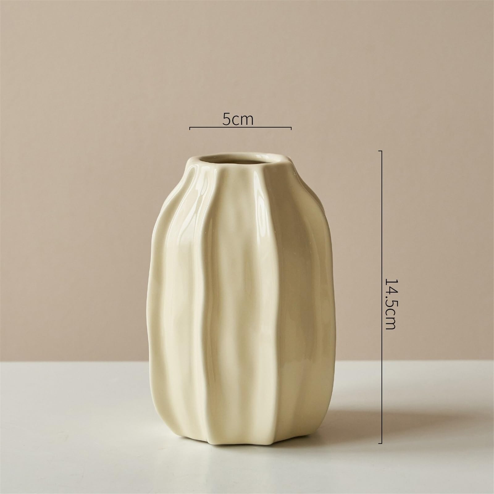 Wazon na kwiaty Wazon ceramiczny w kolorze kremowo-beżowym