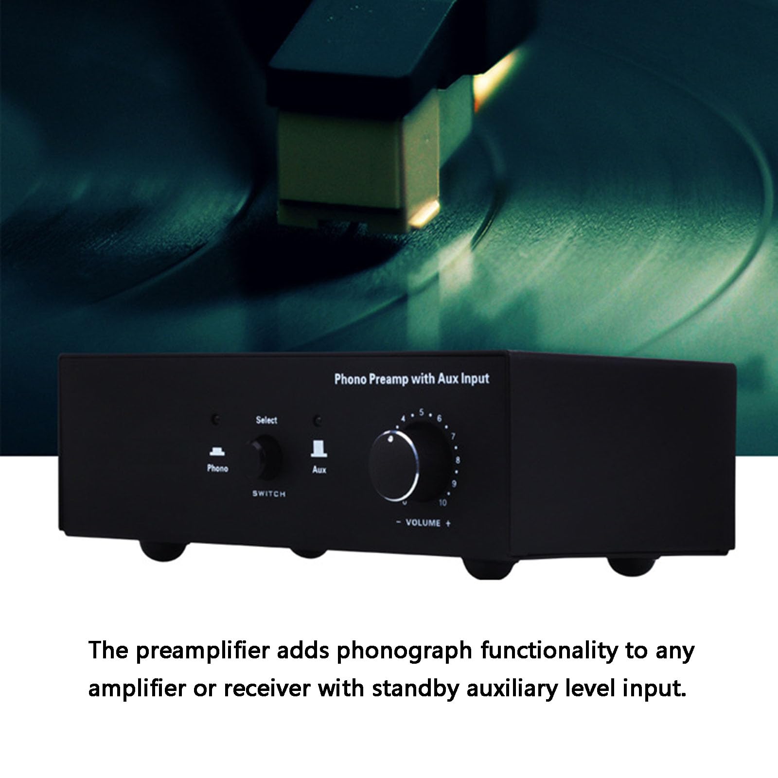 Preamplificatore Giradischi Phono, preamplificatori Audio per Giradischi, con Ingresso/Uscita RCA, Volume Regolabile, Basso Rumore, per Giradischi, Audio Domestico