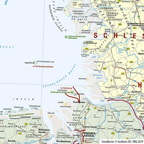 Deutschlandkarte, 80 x 120 cm, Stand 2025