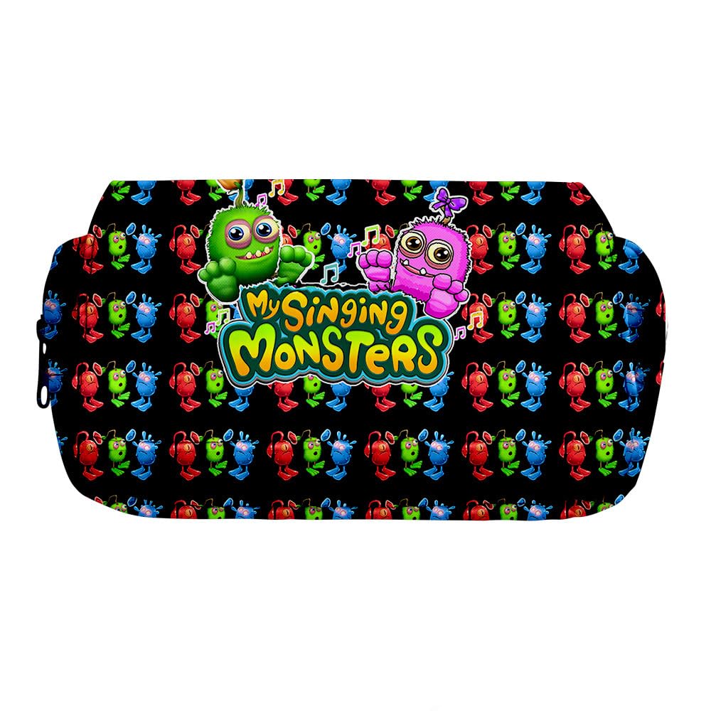 Kids Pencil Case- My Singing Monsters Pencil Case Game Anime Stationery Pouch Student Pencil Box Large Capacity Cartoon Storage Pen Bag for Teen Boy Girl Gifts