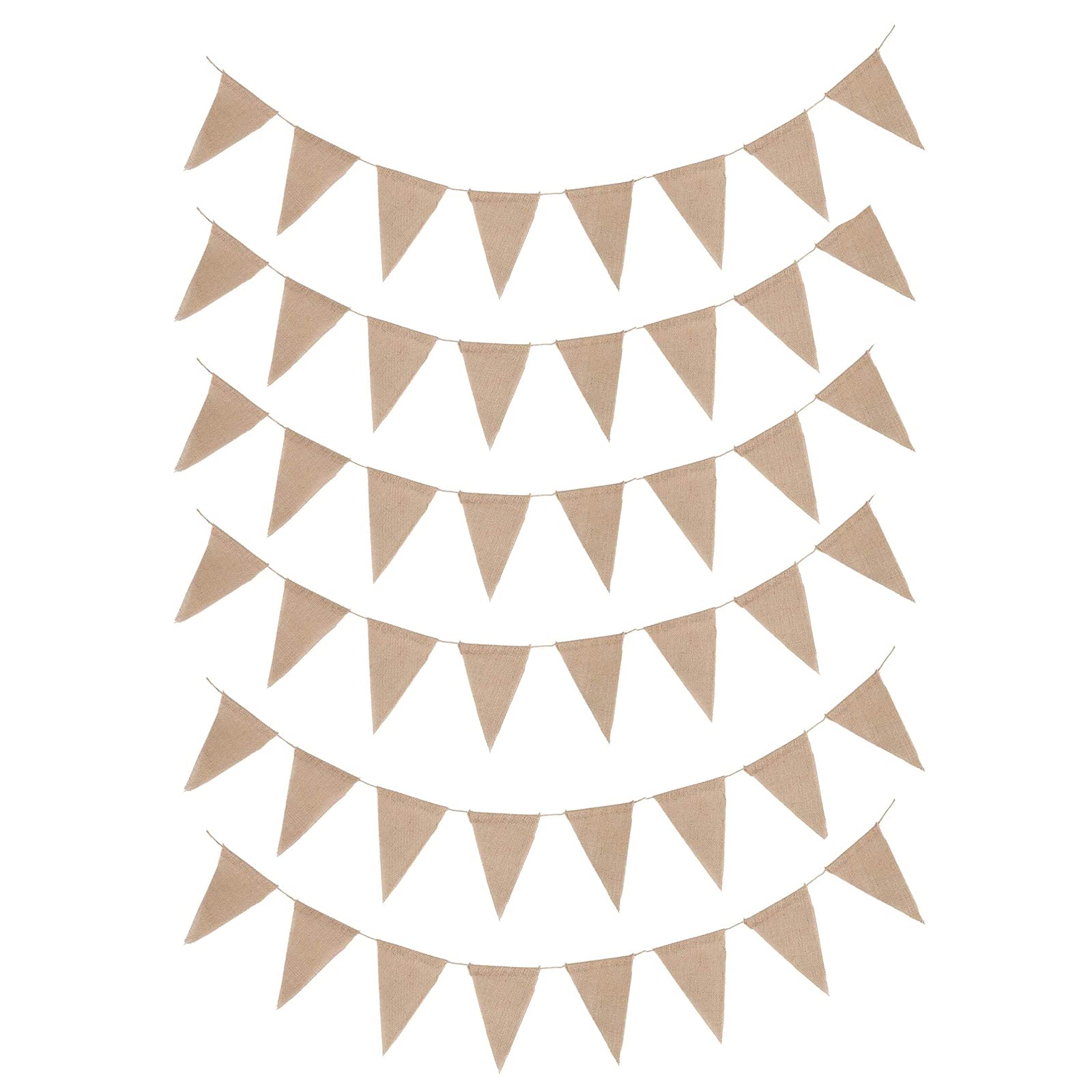 2 Piezas Banderines, Lino de la Cadena del Banderín, Banderines de Arpillera, para Ventanas, Portales, Herrajes para Puertas, Bodas, Escenas de Ffiestas de Cumpleaños (Lino)