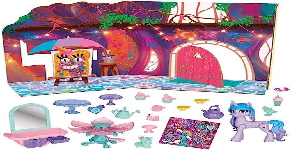 Make Your Mark Toy Unicorn Tea Party Izzy Moonbow - Hoof to Heart Pony, 20 Accessories and Story Scene for Kids Age 3 and Up