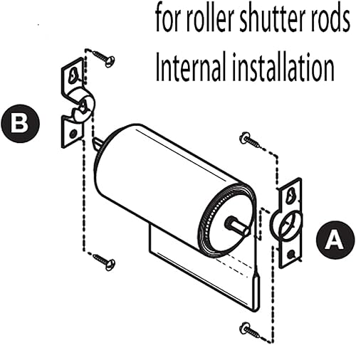 Miniatura 4 de Soporte de montaje para ventana enrollable, 1 par de soportes de montaje interior con tornillos