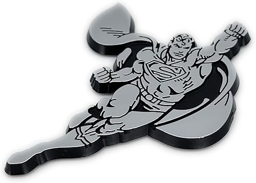 Miniatura 4 de Elektroplate Figura retro de Superman de DC Comics con licencia oficial del fabricante original del equipo, emblema cromado para automóviles,